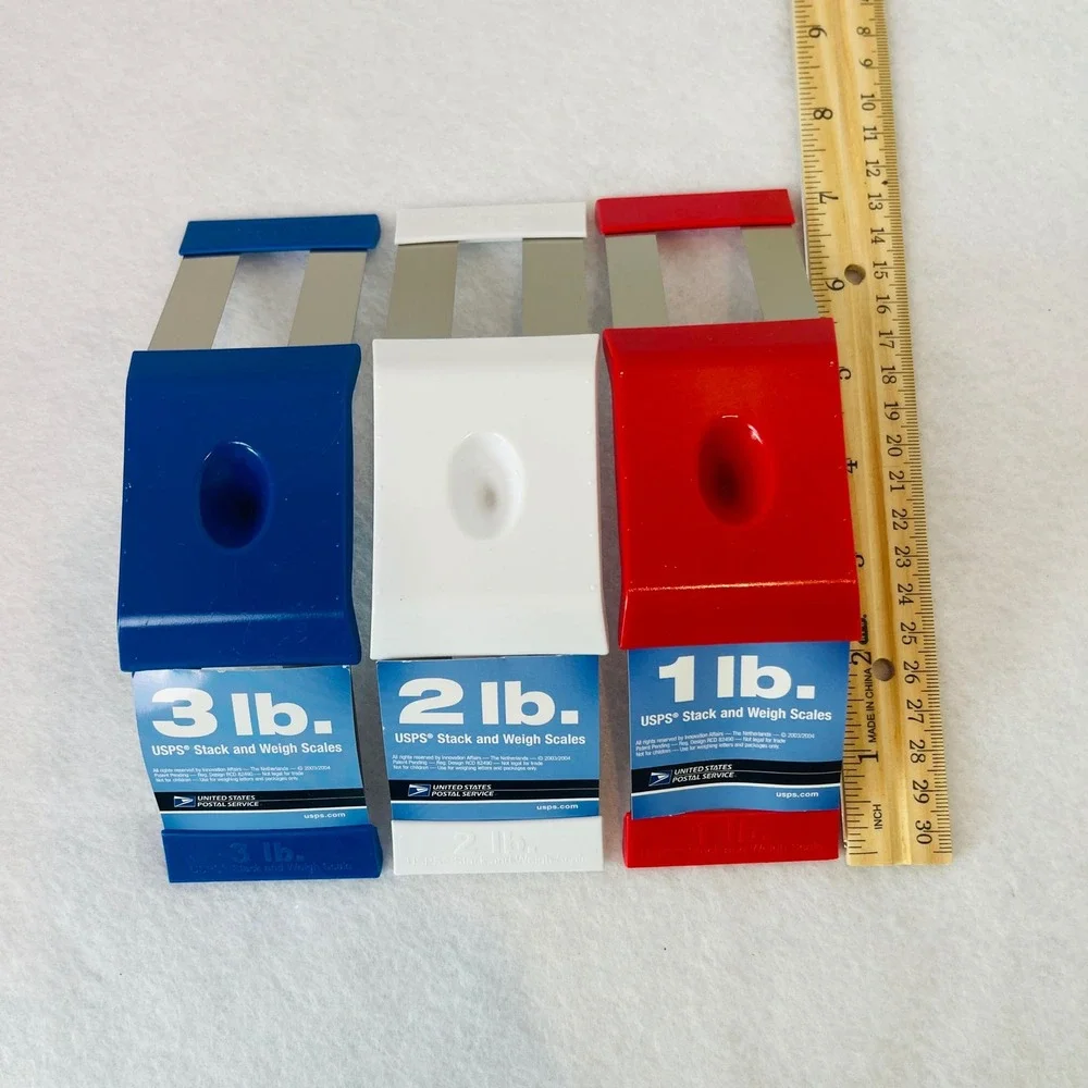 USPS Stack and Weigh Scales Red White Blue Shipping‎ Scale Set 1-6 lbs Capacity